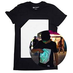 Illuminated Apparel Leuchtet Im Dunkeln Interaktives Leucht-T-Shirt (Schwarz/Grün, 5-6 Jahre) von Illuminated Apparel