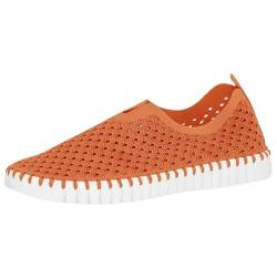 Ilse Jacobsen HORNBÆK | Flache Damen-Schuhe | Slip-On Sneaker mit Recyceltem Mikrofaser-Material und Rutschfester Natur-Gummisohle | Tulip3275 | Leicht Atmungsaktiv Umweltfreundlich | Orange | 37 von Ilse Jacobsen