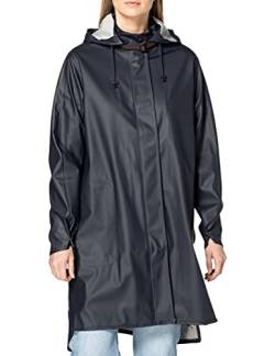 Ilse Jacobsen HORNBÆK | RAIN71 | Langer Damen Regen Parka | Elegante A-Linie | Abnehmbare Kapuze | Wasserdicht Winddicht | Polyester mit Gummi Überzug | Blau | 42 von Ilse Jacobsen