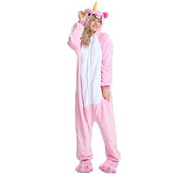 Missley Einhorn Pyjamas Kostüm Overall Tier Nachtwäsche Erwachsene Unisex Cosplay (Rosa, M) von Imaczi