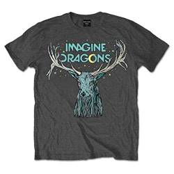 Imagine Dragons Herren Elk In Stars T-Shirt, Grau (Grey), (Herstellergröße: Large) von Imagine Dragons