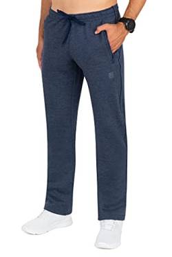 Imako Jogginghose Herren Baumwolle Trainingshose - Sporthose Jogginghosen Männer, Seitentaschen mit Reißverschluß Derek blau Gr. 3XL von Imako