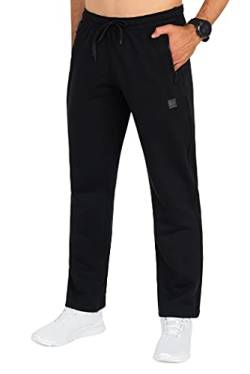 Imako Jogginghose Herren Baumwolle Trainingshose - Sporthose Jogginghosen Männer, Seitentaschen mit Reißverschluß Derek schwarz Gr. 4XL von Imako