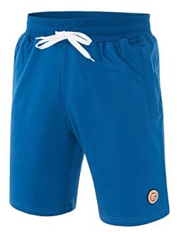 Imako Kurze Hose Herren I Herren Shorts I Bermuda Shorts Herren mit Seitentaschen und Reißverschluss und Tunnelzug I Herren Shorts für Heim und Freizeit Blau Gr. L von Imako