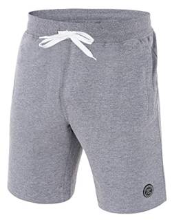 Imako Kurze Hose Herren I Herren Shorts I Bermuda Shorts Herren mit Seitentaschen und Reißverschluss und Tunnelzug I Herren Shorts für Heim und Freizeit Grau Gr. 5XL von Imako