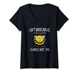 Damen Sumsi mit Po Optimismus Imker Bienen Honig Lustiges Spaß T-Shirt mit V-Ausschnitt von Imker Bienen & Hummeln Geschenke & lustige Sprüche