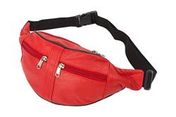 Bauchtasche/Hüfttasche Echt-Leder (rot) von Impex
