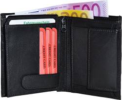 Geldbörsen/Portemonnaie Hochformat Echt-Leder (schwarz) von Impex