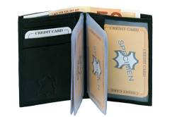 Kreditkartenetui/Kartenhülle mit Scheinfach und Reißverschluss Echt-Leder von Impex