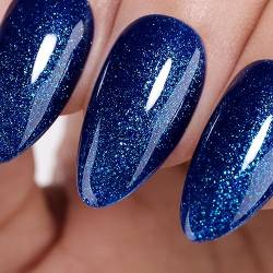 Imtiti Blue Gel Nagellack, Glitter Navy Blue Gel Polish, UV LED Soak Off Gel Polish für Maniküre Salon oder DIY Nail Art zu Hause, 1pcs 15ml von Imtiti