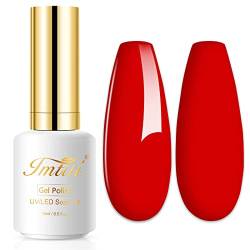 Imtiti Gel Nagellack, 1 Pcs 15 ML Chili Rot Farbe Gel Lack Soak Off LED U V Nagel Gel Lack Nagellack DIY Nagel Kunst Starter Maniküre Salon Gel Nagel Kit für Frauen Mädchen von Imtiti