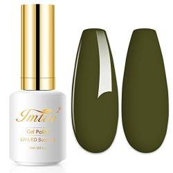 Imtiti Gel Nagellack, 1 Pcs 15 ML Olive Grün Farbe Gel Lack Soak Off LED U V Nagel Gel Lack Nagellack DIY Nail Art Starter Maniküre Salon Gel Nagelset für Frauen Mädchen von Imtiti