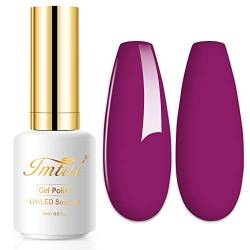 Imtiti Gel Nagellack, 1 Pcs 15 ML Rötlich Lila Farbe Gel Lack Soak Off LED U V Nagel Gel Lack Nagellack DIY Nagel Kunst Starter Maniküre Salon Gel Nagel Kit für Frauen Mädchen von Imtiti