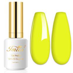 Imtiti Neon UV Nagellack, 1 Pcs 15 ML Neon Gelb Gel Lack Soak Off LED UV Nagel Gel Lack Frühling Sommer Gel Nagellack DIY Nagel Kunst Starter Maniküre Salon Gel Nagel Kit für Frauen Mädchen von Imtiti