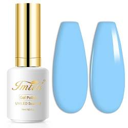 UV Nagellack, Hell blau Gellack Nagellack Gel für UV Nagellampe Langlebige Maniküre Nagelgellack Soak Off Nail Gel Polish (Erfordert Trocknung unter UV-LED-Lampe) von Imtiti