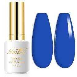 UV Nagellack, Mittel blau Gellack Nagellack Gel für UV Nagellampe Langlebige Maniküre Nagelgellack Soak Off Nail Gel Polish (Erfordert Trocknung unter UV-LED-Lampe) von Imtiti