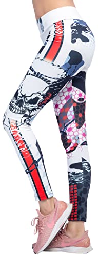 Damen Leggings Sportleggings mit hohem Bund und Fantasie Motiv Dead or Alive - Grösse L von In One Clothing