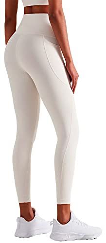 Damen Leggings Sportleggings mit hohem Bund und Handytasche in Creme Farben - Grösse 3XL von In One Clothing