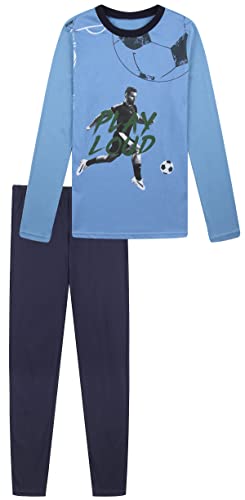In One Clothing Jungen Schlafanzug lang (164, blau) von In One Clothing