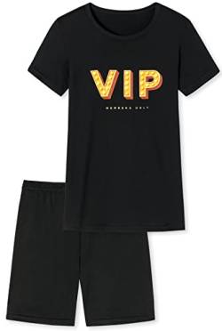 Mädchen Schlafanzug kurz mit Motiv VIP - Members Only in Farbe schwarz von In One Clothing