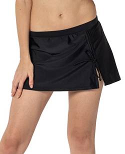 Minirock - kurzer Damen Rock mit seitlichem Bindeband - schwarz XL von In One Clothing