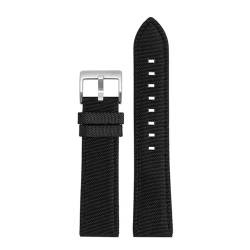 InOmak Nylon Uhrengurt 22mm NATO Schnellveröffentlichungswache -Bänder, Schwarze silberne Stiftschnalle, 22mm von InOmak
