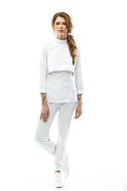 InWhite Damen Medizinischer Overall 3090, Weiß, L-XL Große Größen EU von InWhite