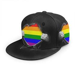 Baseball Cap Gay Pride Rainbow LGBT Pull Apart Unisex 3D Hip Hop Snapback Flat Brim Hat Baseball Caps von Inaayayi