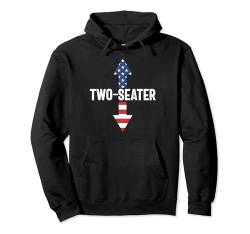 Zweisitzer USA-Flagge Herren Unangemessener Humor Zweisitzer Pullover Hoodie von Inappropriate Humor Co.