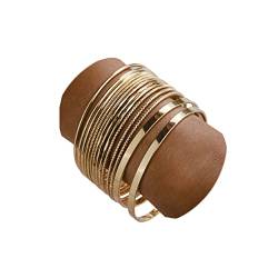 Inateannal 14-teiliges Gold-Armband-Set, indische, stapelbare, glänzende Armbänder, Multipack, Wickelarmbänder, Modeschmuck für Frauen und Mädchen von Inateannal