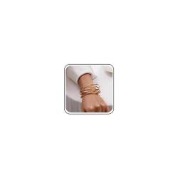 Inateannal Boho Armreif mit offener Manschette für Frauen Kreuzdraht Armband Gold verstellbares breites Manschettenarmband indisches Armband Armreifen Schmuck für Frauen und Mädchen von Inateannal