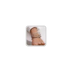 Inateannal Boho Armreif mit offener Manschette für Frauen Kreuzdraht Armband Silber verstellbares breites Manschettenarmband indisches Armband Armreifen Schmuck für Frauen und Mädchen von Inateannal