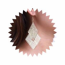 Inateannal Boho Quadratische Ohrringe Gold Hohl Quadratische Ohrringe Geometrische Rhombus Ohrringe Geometrische Quadratische Haken Ohrringe Schmuck Für Frauen Und Mädchen von Inateannal