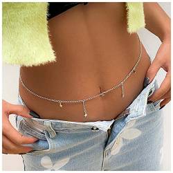 Inateannal Boho Stern Quaste Taille Kette Bikini Strand Bauch Kette Silber Stern Anhänger Taille Körper Kette Sommer Bikini Körperschmuck Für Frauen Und Mädchen Geschenke von Inateannal