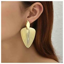 Inateannal Boho Übertrieben Blatt Tropfen Ohrringe Punk Metall Blatt Ohrringe Lange Klobige Blatt Ohrstecker Gold Geometrische Aussage Ohrringe Schmuck Für Frauen Und Mädchen von Inateannal