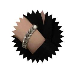 Inateannal Kubanisches Gliederkettenarmband Funkelndes Iced Out Armband Miami Diamant Klobiges Kettenarmband Hip Hop Modeschmuck für Frauen von Inateannal