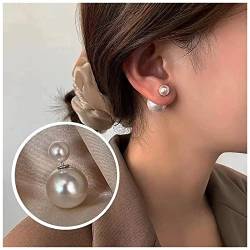 Inateannal Perlenohrstecker Ohrringe Silber Perlenstecker Ohrringe Braut Perlenstecker Ohrringe Minimalistisch Perle Vorne Hinten Ohrringe Schmuck Für Frauen Und Mädchen von Inateannal