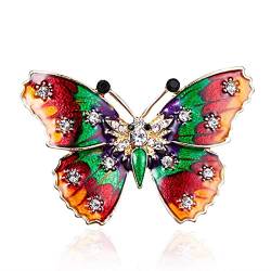 Inateannal Schmetterling Brosche Pin Strass Schmetterling Emaille Pin Niedlich Kristall Insekt Anstecknadel Klassische Hochzeit Brautstrauß Brosche Schmuck Für Frauen Mädchen von Inateannal