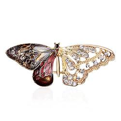 Inateannal Schmetterling Brosche Pins Strass Schmetterling Emaille Pin Kristall Insekt Anstecknadel Klassische Hochzeit Brautstrauß Brosche Schmuck Für Frauen Mädchen von Inateannal