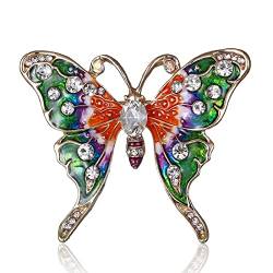 Inateannal Schmetterling Brosche Pins Strass Schmetterling Emaille Pins Kristall Insekt Anstecknadel Klassische Hochzeit Brautstrauß Brosche Schmuck Für Frauen Mädchen von Inateannal