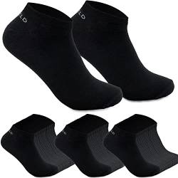 Incutex 36 Paar Premium Sneaker Socken schwarz Größe 39-42 Unisex Herren Damen Baumwolle Turnschuhsocken Sportsocken Halbsocken Zertifiziert nach Öko-Tex 100 von Incutex