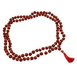 Indianbeautifulart Traditionelle braune Rudraksha Perle Japa Mala Rosenkranzgebet Perlen Meditation von Indianbeautifulart