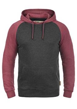 Indicode Elliot Herren Kapuzenpullover Hoodie Pullover Mit Kapuze, Größe:XXL, Farbe:Charcoal - Wine (9993) von Indicode