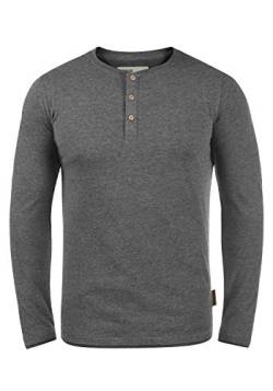 Indicode Gifford Herren Longsleeve Langarmshirt Shirt Mit Grandad-Ausschnitt, Größe:L, Farbe:Grey Mix (914) von Indicode
