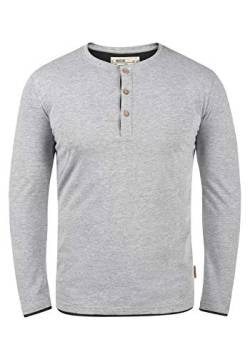 Indicode Gifford Herren Longsleeve Langarmshirt Shirt Mit Grandad-Ausschnitt, Größe:XL, Farbe:Light Grey Mix (913) von Indicode