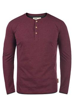 Indicode Gifford Herren Longsleeve Langarmshirt Shirt Mit Grandad-Ausschnitt, Größe:XL, Farbe:Wine (227) von Indicode