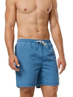 Indicode Herren Ace Badehose mit 3 Taschen und Tunnelzug | Badeshorts für Männer Copen Blue S von Indicode