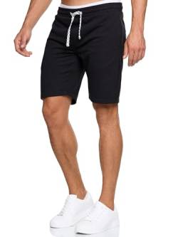 Indicode Herren Aldrich Sweatshorts mit Kordelzug | Herrenshorts Sportshorts für Männer Black M von Indicode