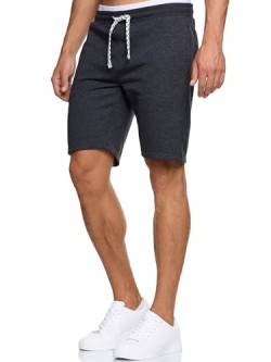 Indicode Herren Aldrich Sweatshorts mit Kordelzug | Herrenshorts Sportshorts für Männer Black Mix L von Indicode