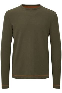Indicode Herren Ambrosius Longsleeve Langarmshirt Shirt Mit Print aus 100% Baumwolle, Größe:L, Farbe:Army (600) von Indicode